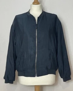 Monki Women's Navy Blue Bomber Jacket Size XS - Picture 1 of 16