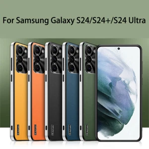 Für Samsung Galaxy S21/S22/S23/S24+/S25 Ultra Luxus Leder Linse Schutz Hülle - Bild 1 von 23