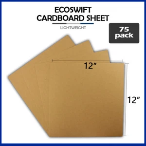 75 12x12 "EcoSwift Brand Chipboard Cardboard Craft Scrapbook Scrapbooking Sheets - Picture 1 of 6