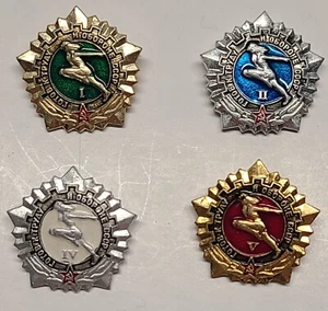 LOT of 4 Soviet Sport Pin Badges USSR - Picture 1 of 7
