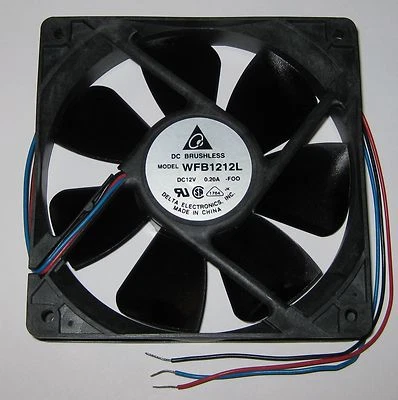 Delta 120 mm Low Noise Case Cooling Fan - 30 dB - 12 V DC - 62 CFM - Long Wires - Image 1 of 4