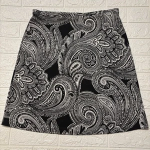 Falda ANN TAYLOR Para Mujer Talla S Cachemira Línea A Midi Negra Blanca Elastizada Pull On - Imagen 1 de 10