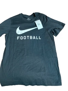 The NIKE Tee Mens Size X-Large Black With White Swish "Football" T-Shirt - Picture 1 of 4