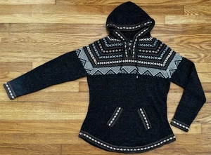Artesanias Women's Hooded Sweater Aztec Alpaca Wool Pullover Size L Made in Peru - Picture 1 of 8