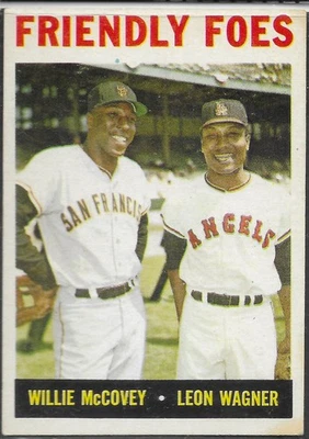 1964 年 TOPPS 棒球,#41 友好敌人,麦考维(名人堂)和瓦格纳,近乎完好 - 超凡! — 第 1/2 张图片