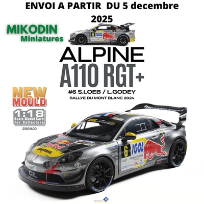 SOLIDO ALPINE A110 RGT+ #6 LOEB/ GODEY RALLYE MONT BLANC 2024 1:18 PREVENTE - Immagine 1 di 4