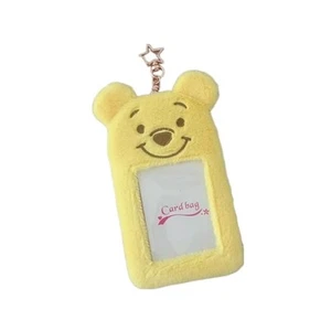 Pass Case ID Holder Plush Fluffy Disney Winnie the Pooh - Picture 1 of 4