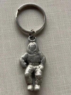 RARE Intel Inside Spaceman Astronaut SILVER Bunny People Pewter Keychain - Image 1 of 4