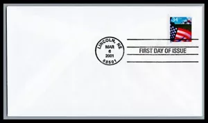 US FDC # 3470 34c Flag over farm die cut 11 1/4 none 2001, 9N569 - Picture 1 of 1