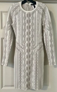 $368 BCBGMAXAZRIA Jamie Cotton Blend Intarsia Knit Size S Long Sleeve Dress - Picture 1 of 13