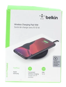 Belkin Boost Charge 10W Qi Wireless Charging Pad for iPhone for Galaxy Black - Picture 1 of 4