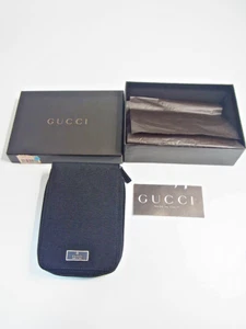 Custodia multicustodia con cerniera cellulare Gucci tela nera con scatola e carta EX - Foto 1 di 23