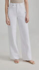 $285 Le Jean Women's White Helena Fringe Cotton Wide-Leg Jeans Pants Size 28