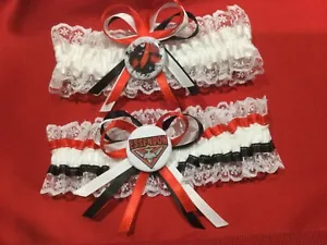 Essendon Bombers AFL licenced tags on AU Made Wedding Garter set Plus Sizes - Picture 1 of 12