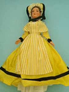 Vintage French DOLL Paris Bourbonnais In Yellow Dress Darling Hat Chapeau  - Picture 1 of 11