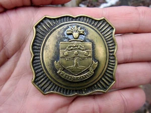 Fibbia cintura vintage COAT OF ARMS Edimburgo Scozia araldica ottone RARA VG+ - Foto 1 di 4