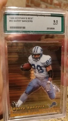 Tarjeta Bowman's Best Barry Sanders 1999 #50 como nueva 9 Foto 1 de 2