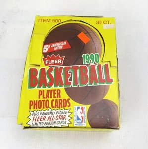 1990 FLEER BASKETBALL BOX Robinson Kemp Hardaway Rookies MICHAEL JORDAN 36 confezioni - Foto 1 di 2