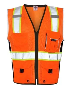 ๐ฅ Kishigo Men Premium Black Series Safety Heavy-duty Vest Up To 5XL 1513-1514 - Picture 1 of 7