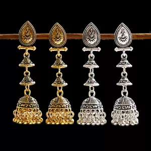 Ethnische Damen Jhumka Jhumki hängen lange Ohrringe Vintage Zigeuner Bollywood Schmuck - Bild 1 von 33