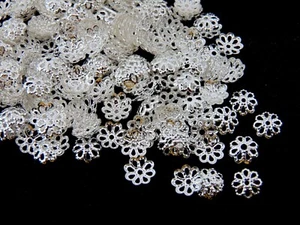 1000 x Tapas de cuentas chapadas en plata de 6 mm hallazgos de joyería abalorios artesanales D98 - Imagen 1 de 1
