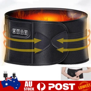 Electric Heating Back Brace Massager Back Massage Wrap Lumbar Back Pain Relief - Picture 1 of 12