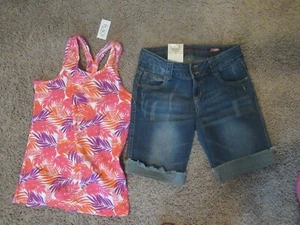 NWT Girl's Arizona shorts size 12 1/2 and a children's place tank top size 14 - Picture 1 of 6