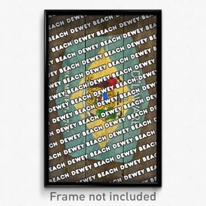 Dewey Beach Delaware Poster (DE City Souvenir 11x17 Town Print) - Picture 1 of 1