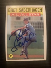 1986 Topps #720 Bret Saberhagen Kansas City Royals Signed Card Autographed