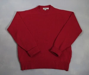 Vintage LL Bean Sweater Mens L 100% Wool Made In Ireland Red Pullover - Picture 1 of 6