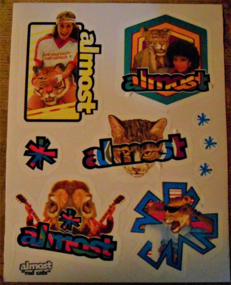 ALMOST SKATEBOARDS 2003 Rad Cats decal sheet - Image 1 of 1