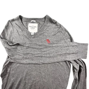 Y2K Abercrombie & Fitch Sweatshirt Men XXL Lightweight  V-Neck Muscle VTG Preppy - Picture 1 of 10