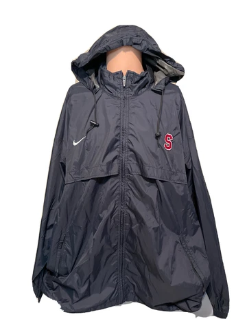 Vintage NIKE Stanford Cardinal Zip Up Windbreaker Jacket Size 2XL Black Cover