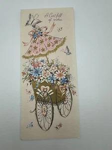 Vintage A SUNSHINE CARD, Cart Full-Happy Birthday Gilt Embossed-New-No Envelope - Picture 1 of 3