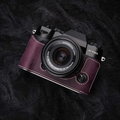 Funda protectora de cuero genuino vintage para cámara Fujifilm XT50 X-T50 Foto 1 de 4