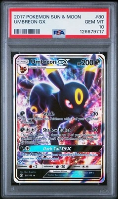 PSA 10 Umbreon GX Ultra Rare Full Art Pokemon Sun And Moon Base Set 80/149 - Image 1 of 2
