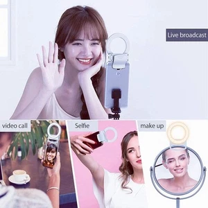 `Handy Selfie Ring 54 Leds Schönheit Füllen Licht 3 Farben Einstellbare Clip - Photo 1/10