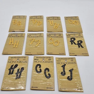 11 Paquetes Vintage Wrights Monograma Bordado Letras Surtidas Negro Dorado Nuevo de Lote Antiguo - Imagen 1 de 13