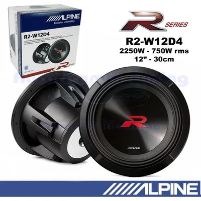 Subwoofer ALPINE R2-W12D4 12" 30Cm 2250W 750Wrms Double Bobine 4+4 Ohm - Photo 1/4