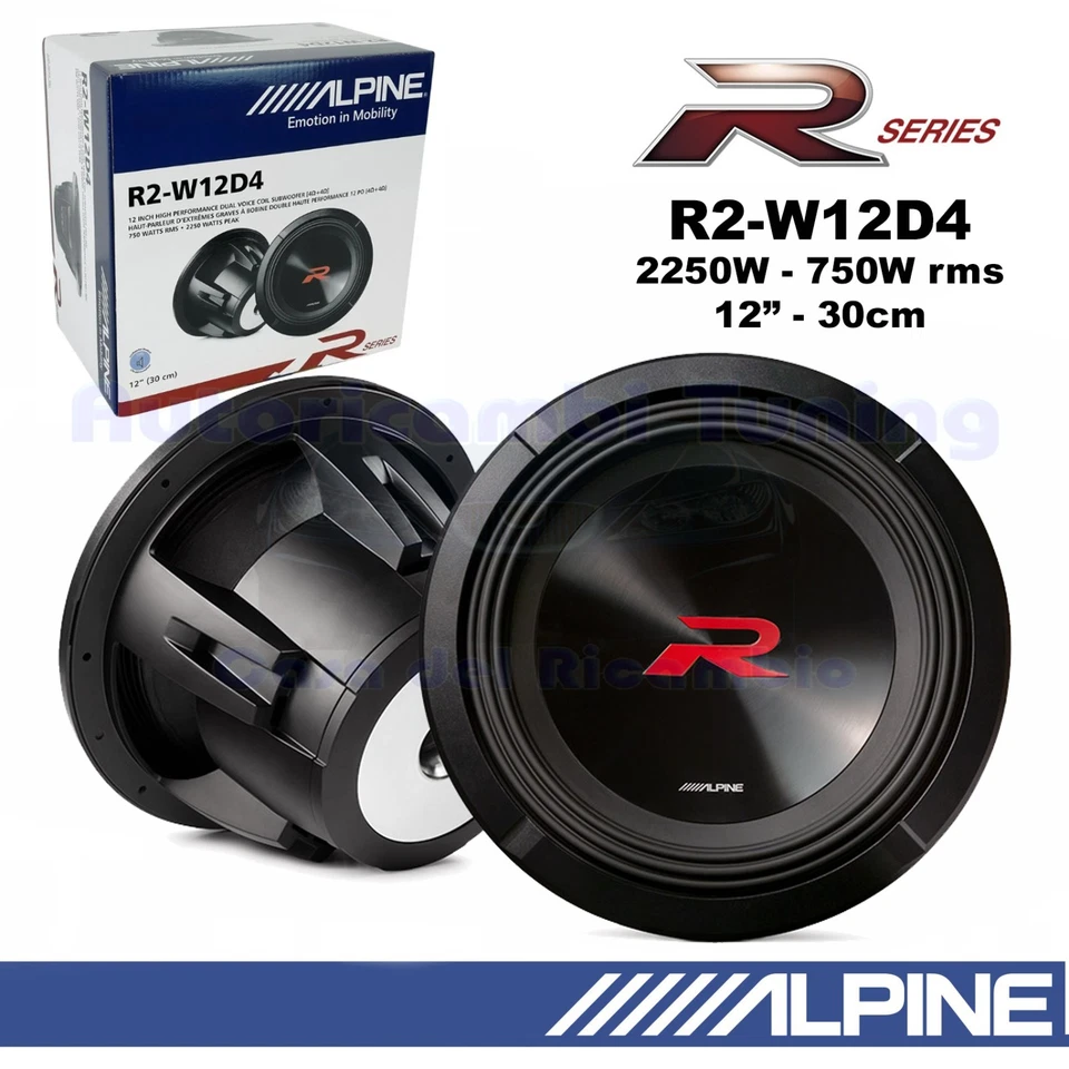 Subwoofer ALPINE R2-W12D4 12" 30Cm 2250W 750Wrms Double Bobine 4+4 Ohm - Photo 1/4