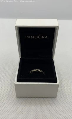 Signed Pandora 925 Sterling Silver Twisted Wires Eternity Ring Size 6 - 4.1g - Image 1 of 4