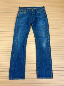 Pantalones de mezclilla 501 XX W30 L32 azules regulares rectos con botones de tiro medio Demin - Imagen 1 de 9