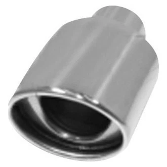 Exhaust Tip 304 SS Oval Non-Resonated Rolled Edge Angle Cut Weld-On Polished Foto 1 de 2