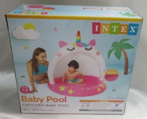 INTEX Caticorn Inflatable Baby Pool 40" x 40" Soft Floor - Picture 1 of 12