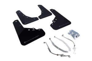 RALLYARMOR 2012-2018 FIAT 500 RALLY ARMOR UR MUD FLAPS BLACK WITH GREY LOGO - Picture 1 of 10