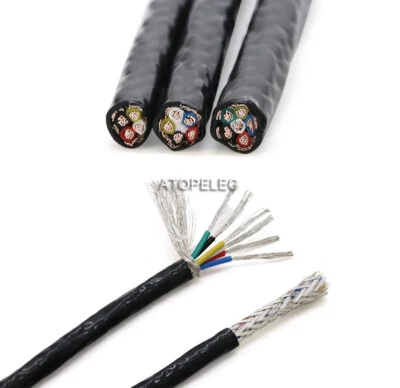 1-6 Cores PTFE FEP 20AWG Shielded Signal Cable Tinned Copper Wire 200℃ - Image 1 of 4