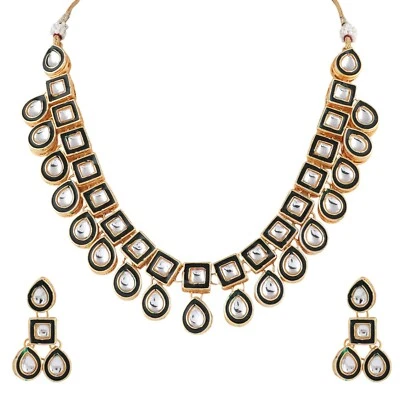 Conjunto de joyería de moda collar nupcial Kundan verde boda Bollywood indio Foto 1 de 4