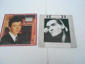 Rick Astley when l fall l love + Fergal Sharkey agoodheart7" records 1980,s used - Picture 1 of 6