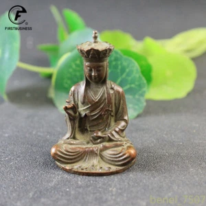 1PC Bronze Ksitigarbha Buddha Statue Worship Lucky Home Decoration Crafts - Picture 1 of 6