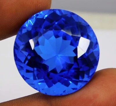 78.20 Ct Certified Natural Blue Tanzanite Round-Cut Loose Gemstone - Image 1 of 4
